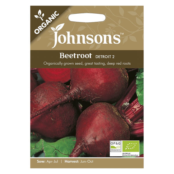 Johnsons Organic Beetroot Detroit 2 Seeds - DeWaldens Garden Centre