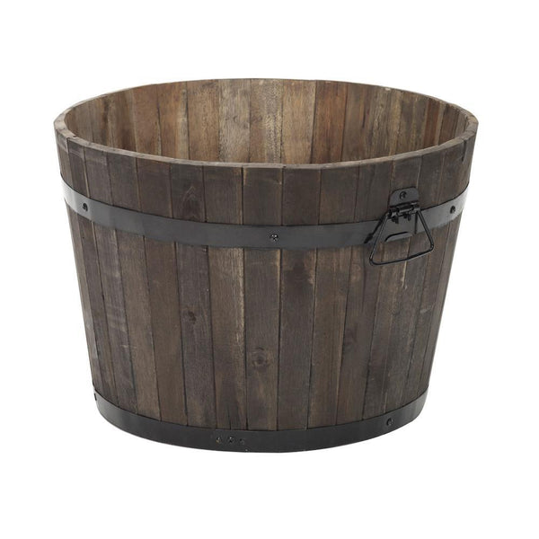 Apta Burnt Finish Rustic Barrel - DeWaldens Garden Centre
