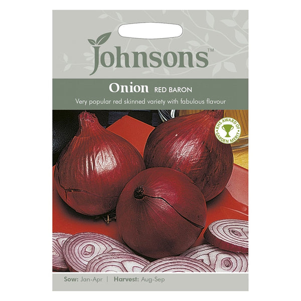Johnsons Onion Red Baron Seeds - DeWaldens Garden Centre