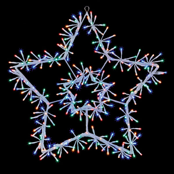 Premier White Starburst Cluster With Multi LEDs | 60 cm | DeWaldens Garden Centre