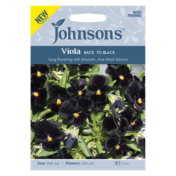 Johnsons Viola Back To Black Seeds - DeWaldens Garden Centre