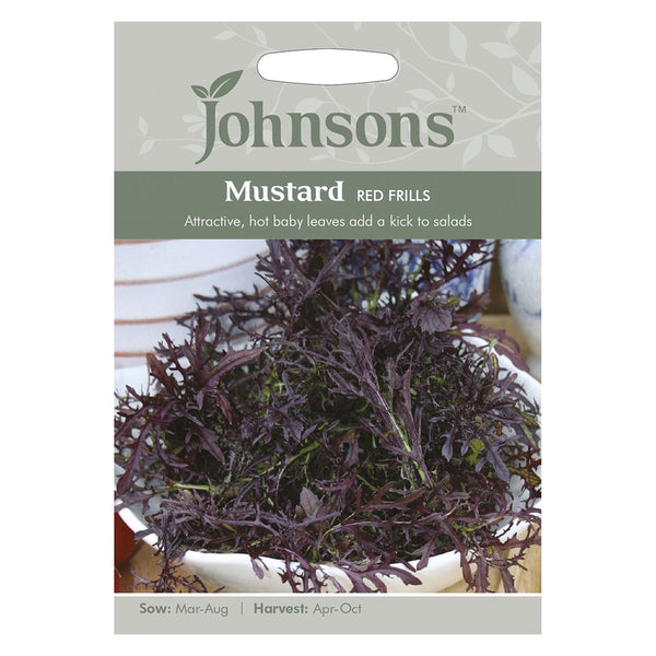Johnsons Mustard Red Frills Seeds - DeWaldens Garden Centre
