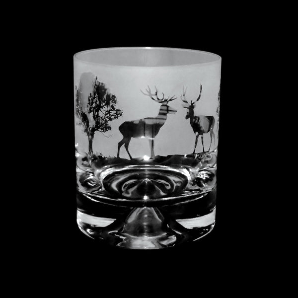 Animo Glass - Woodland Scene Whisky Tumbler - DeWaldens Garden Centre