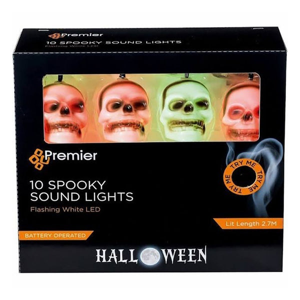 Premier 10 Spooky Sound Skull LED Lights - DeWaldens Garden Centre