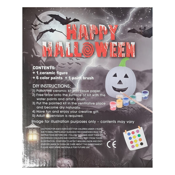 Premier 19cm Ceramic Pumpkin With Paints & Paint Brush - DeWaldens Garden Centre