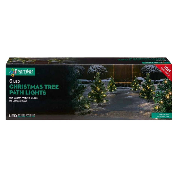 Premier 6 Mini LED Christmas Tree Path Lights - DeWaldens Garden Centre