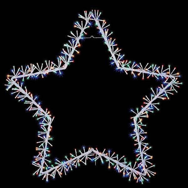 Premier White Star Cluster With Multi Colour LEDs - DeWaldens Garden Centre