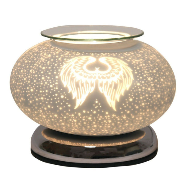 Aromatize Ellipse White Satin Electric Wax Melt Burner - DeWaldens Garden Centre