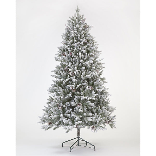 Haruchan 210cm Frosted Green Tree with Pine Cones - DeWaldens Garden Centre