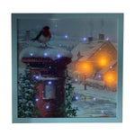 Snowtime Fibre Optic Christmas Canvas (Battery Operated) - DeWaldens Garden Centre