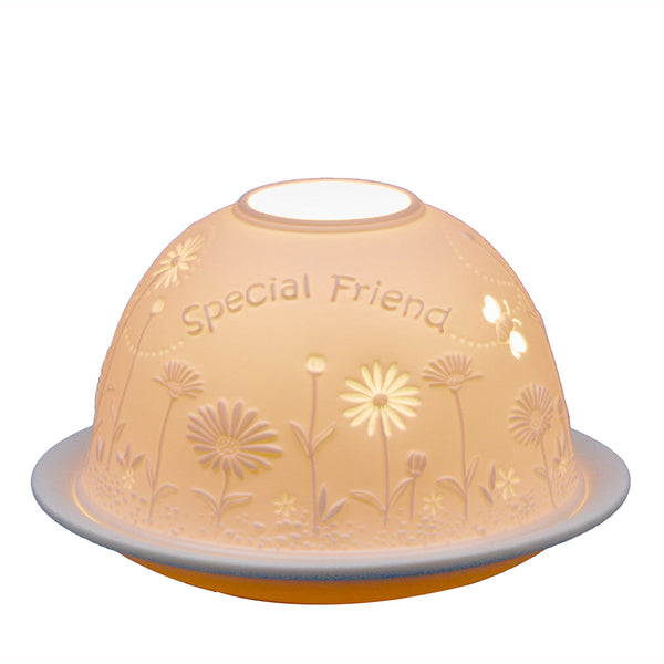 Light-Glow Tealight Candle Holder 3" Dome & Plate - DeWaldens Garden Centre