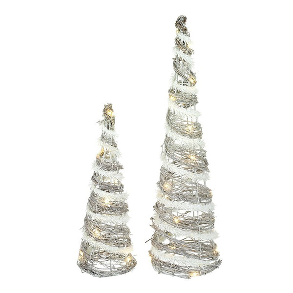Heaven Sends Light-Up Rattan Tree Set - DeWaldens Garden Centre