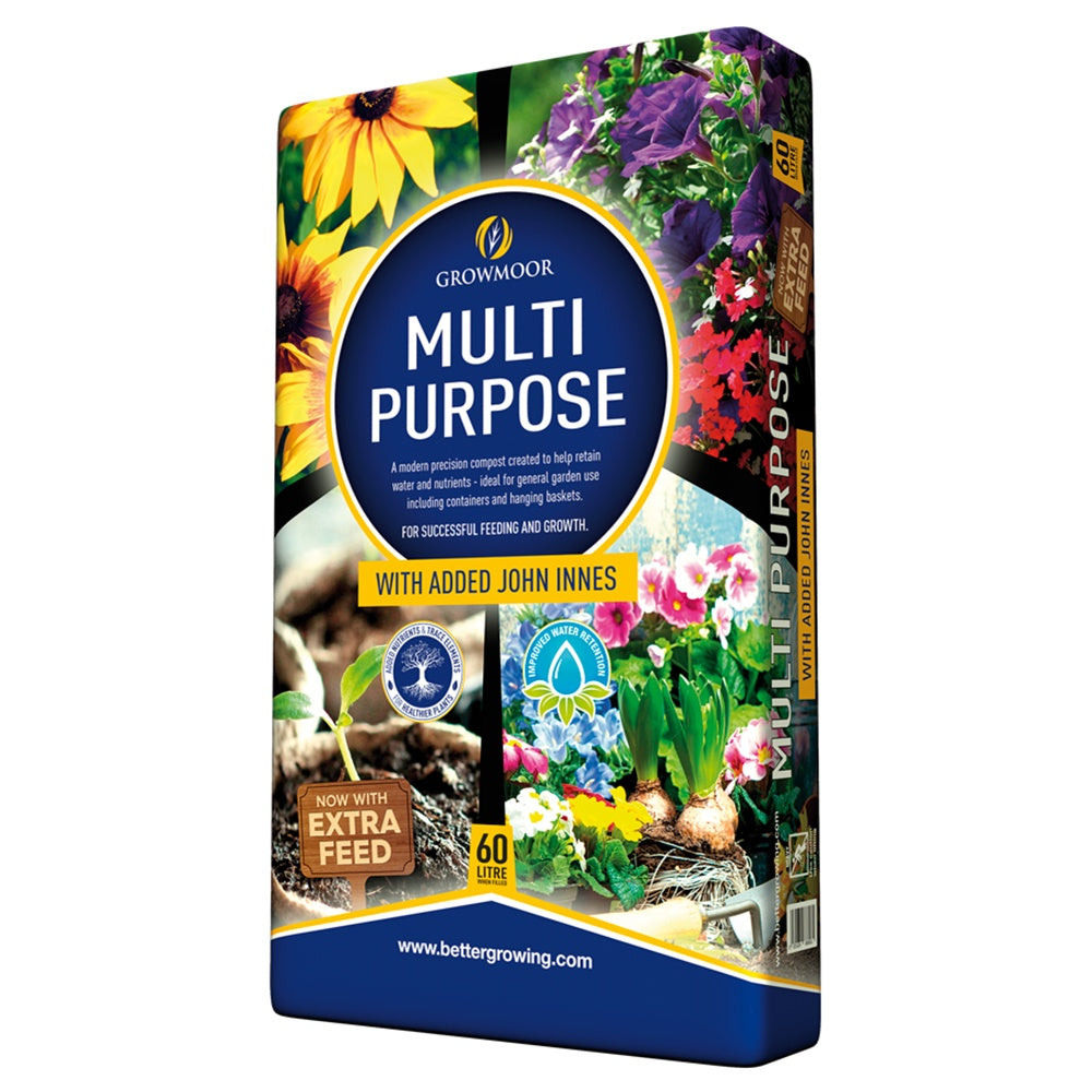 Growmoor Multi Purpose + John Innes Compost 60ltr DeWaldens Garden Centre