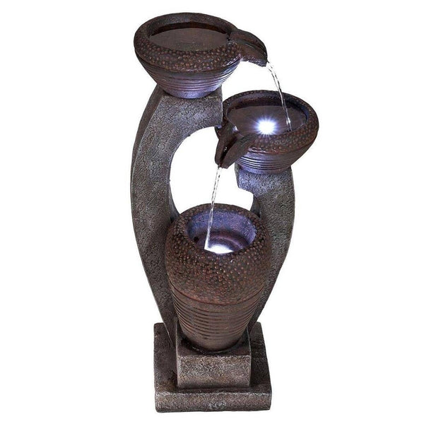 Solar U-Shaped Bowls Water Feature - DeWaldens Garden Centre