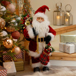 Festive Standing Traditional Santa with Stocking - DeWaldens Garden Centre