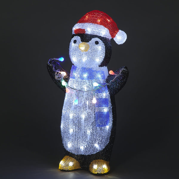 Snowtime 51cm Acrylic Penguin Holding Lights - DeWaldens Garden Centre