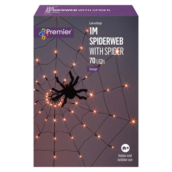 Premier 1m Lit Spiderweb With Spider - DeWaldens Garden Centre