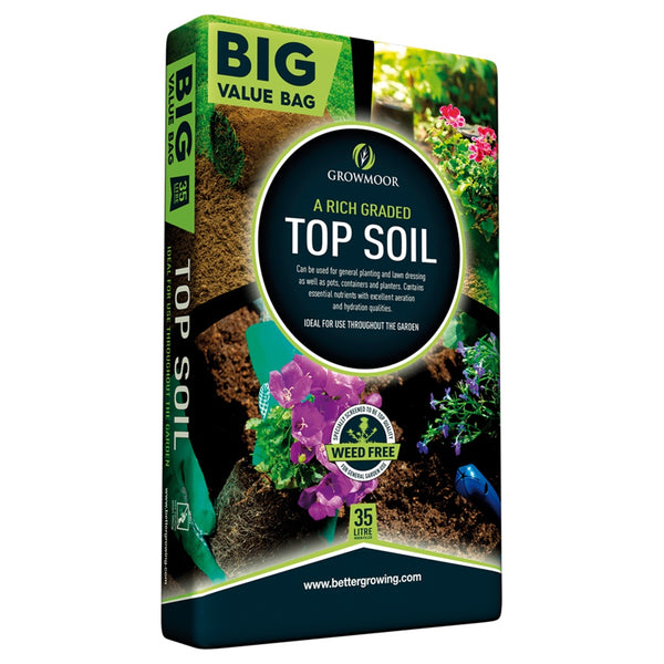 Growmoor Top Soil 35ltr - DeWaldens Garden Centre