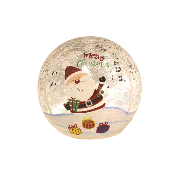 Straits LED Crackle Ball Santa - DeWaldens Garden Centre