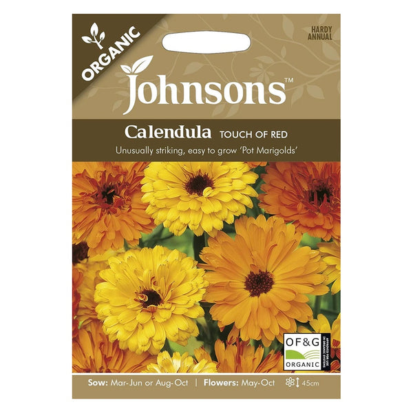 Johnsons Organic Calendula Touch Of Red Seeds - DeWaldens Garden Centre