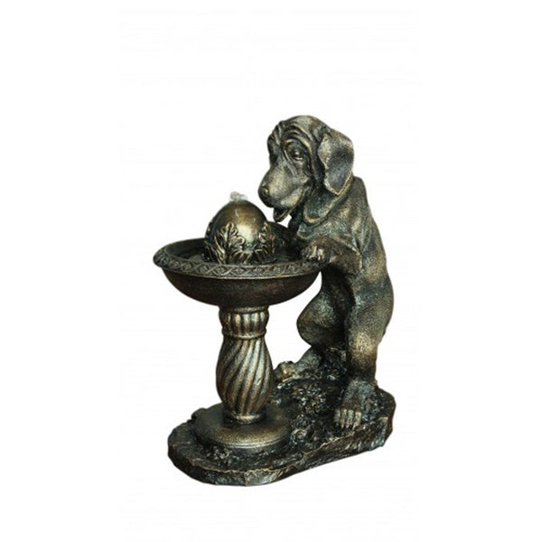 Hamac Water Features Solar Dog At Fountain - DeWaldens Garden Centre