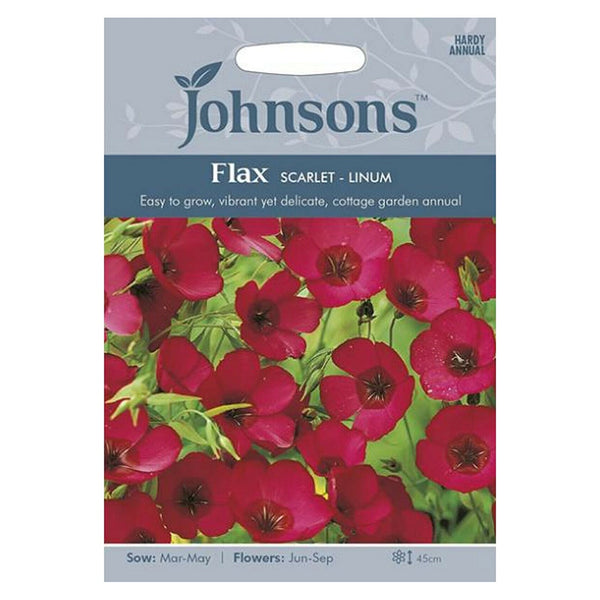 Johnsons Flax Scarlet - Linum Seeds - DeWaldens Garden Centre