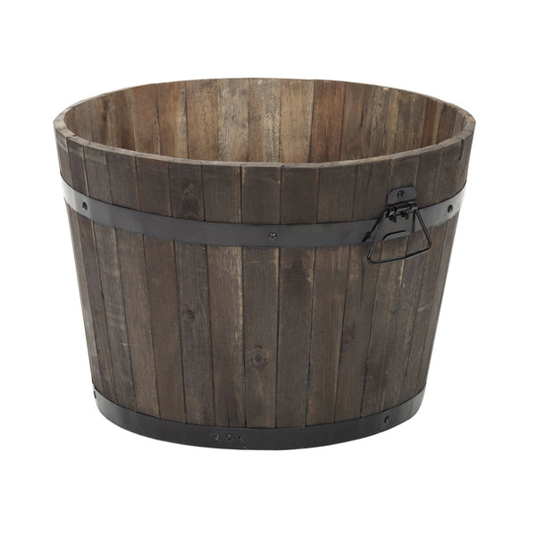 Apta Burnt Finish Rustic Barrel | 46cm | DeWaldens Garden Centre
