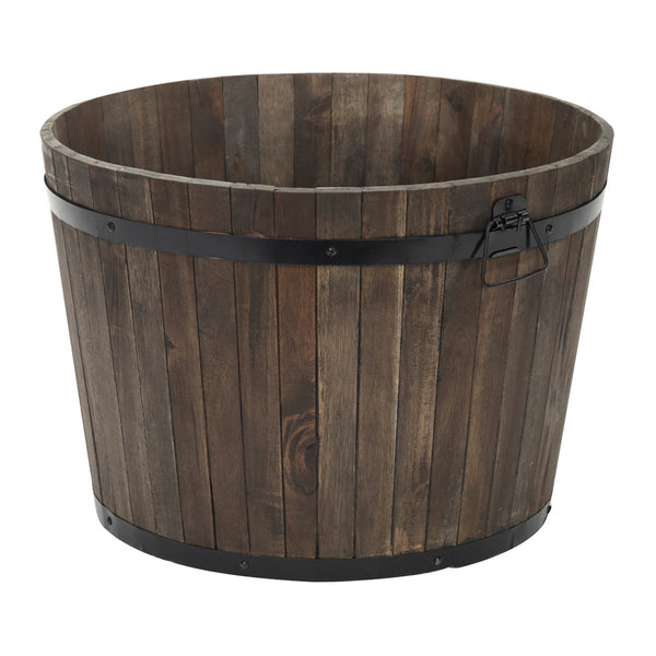 Apta Burnt Finish Rustic Barrel | 55cm | DeWaldens Garden Centre