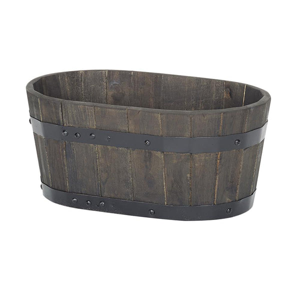 Apta Burnt Finish Rustic Oval Trough | 50cm | DeWaldens Garden Centre