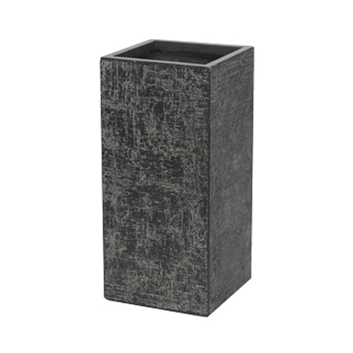 Apta Strata Tall Square Planter | Black | 35cm | DeWaldens Garden Centre