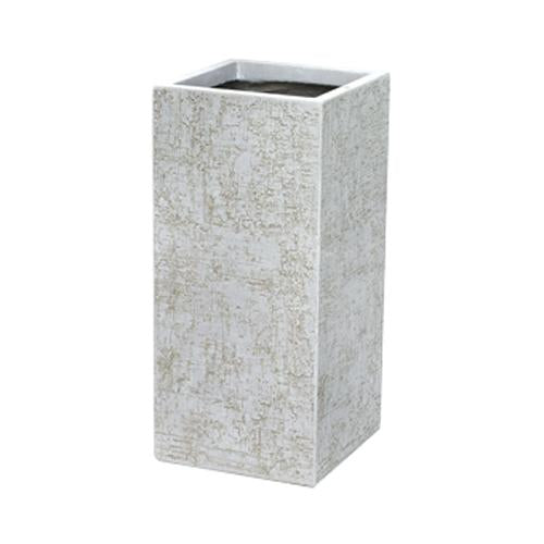 Apta Strata Tall Square Planter | White | 35cm | DeWaldens Garden Centre