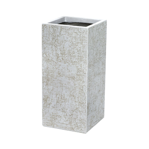 Apta Strata Tall Square Planter | White | 27cm | DeWaldens Garden Centre