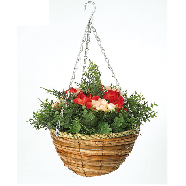 Gardman Artificial Begonia Hanging Basket - DeWaldens Garden Centre