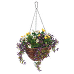 Gardman Artificial Pansy Hanging Basket | 30 cm | DeWaldens Garden Centre
