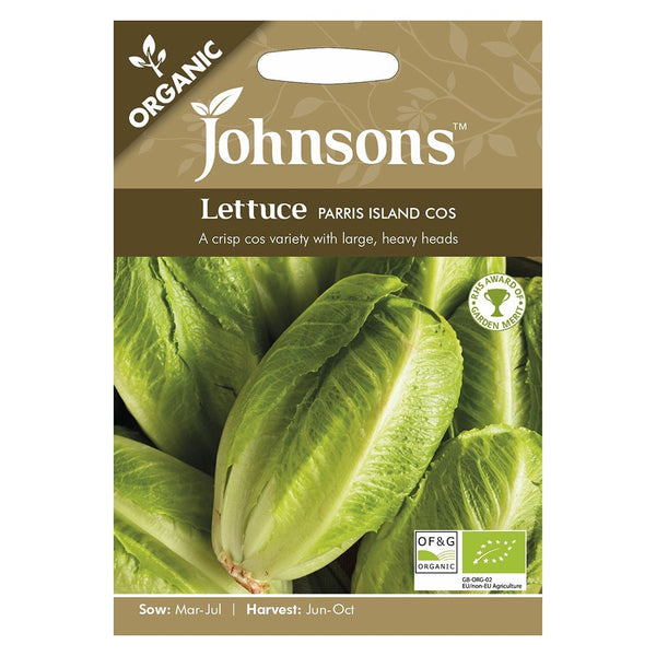 Johnsons Organic Lettuce Parris Island Cos Seeds - DeWaldens Garden Centre