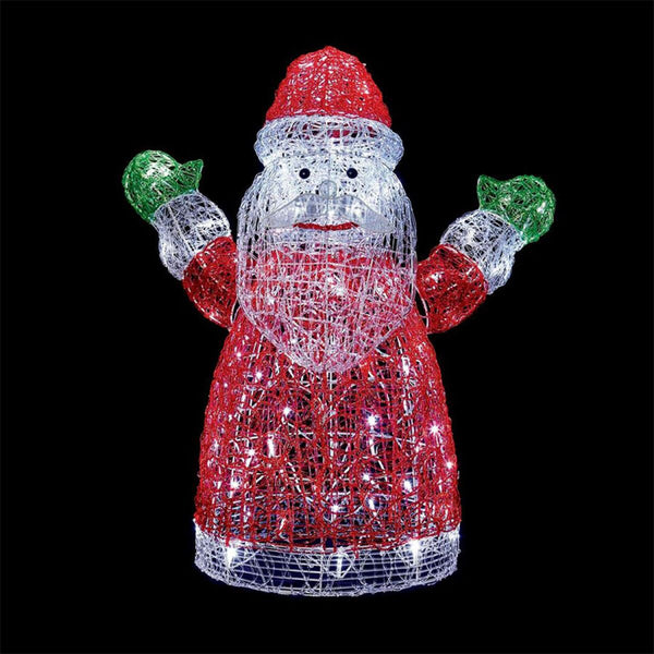 Premier 76cm Acrylic Santa With 96 White LEDs - DeWaldens Garden Centre