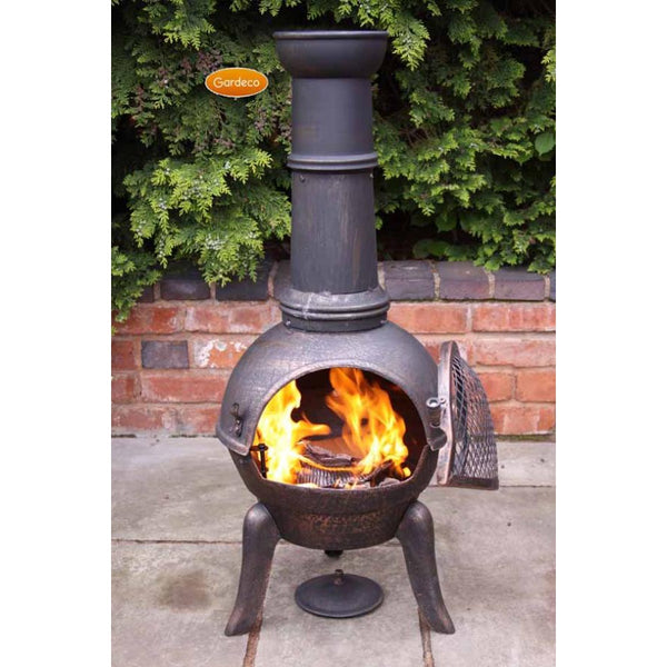 Granada Large Cast Iron Chiminea - DeWaldens Garden Centre