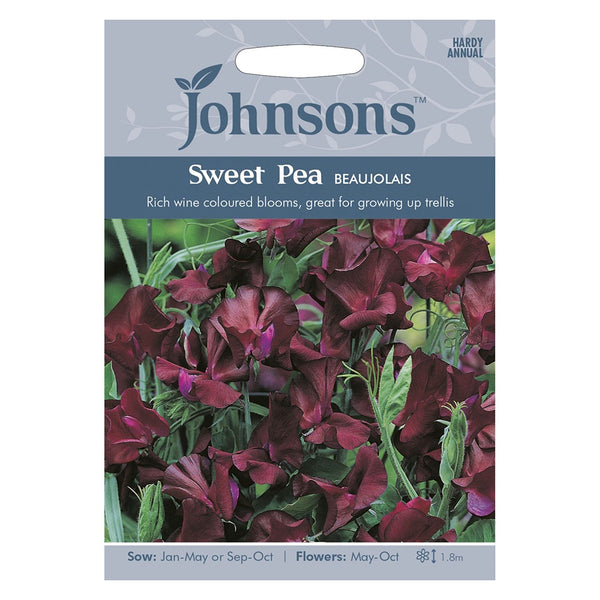 Johnsons Sweet Pea Beaujolais Seeds - DeWaldens Garden Centre