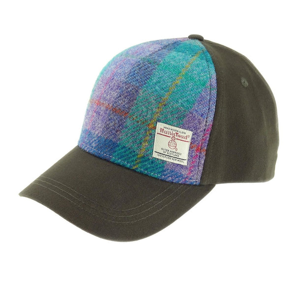 Harris Tweed Baseball Cap with Tweed Front Panel - DeWaldens Garden Centre