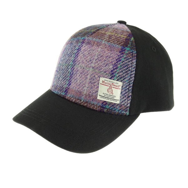 Harris Tweed Baseball Cap with Tweed Front Panel - DeWaldens Garden Centre