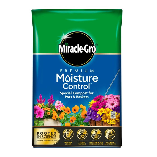 Miracle-Gro Premium Moisture Control Compost for Pots & Baskets 10L - DeWaldens Garden Centre