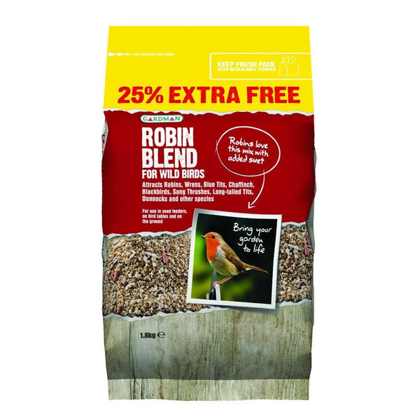 Gardman Robin Seed Mix 1.8kg+25% Free - DeWaldens Garden Centre