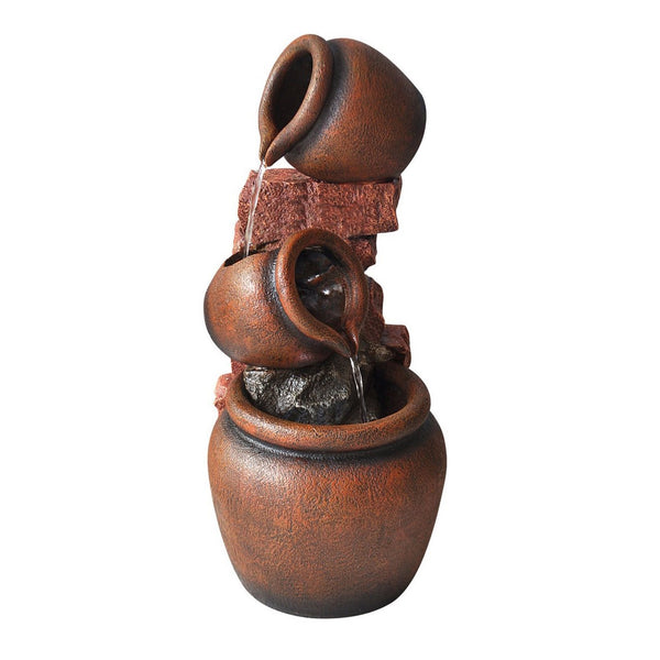 Hamac Water Features 3 Pots on Red Brick - DeWaldens Garden Centre