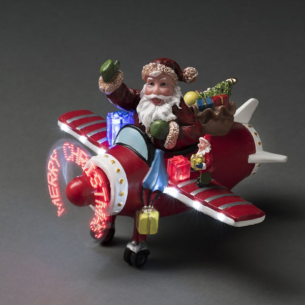 Konstsmide Fibre Optic Santa Plane - DeWaldens Garden Centre