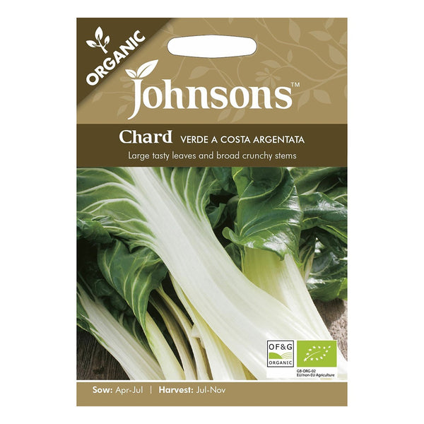 Johnsons Organic Chard Verde A Costa Argentata Seeds - DeWaldens Garden Centre