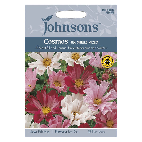 Johnsons Cosmos Sea Shells Mixed Seeds - DeWaldens Garden Centre