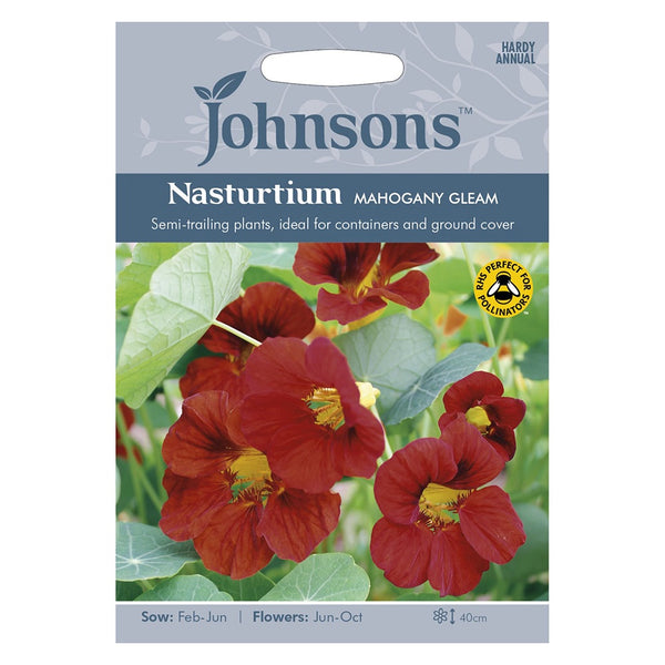 Johnsons Nasturtium Mahogany Gleam Seeds - DeWaldens Garden Centre