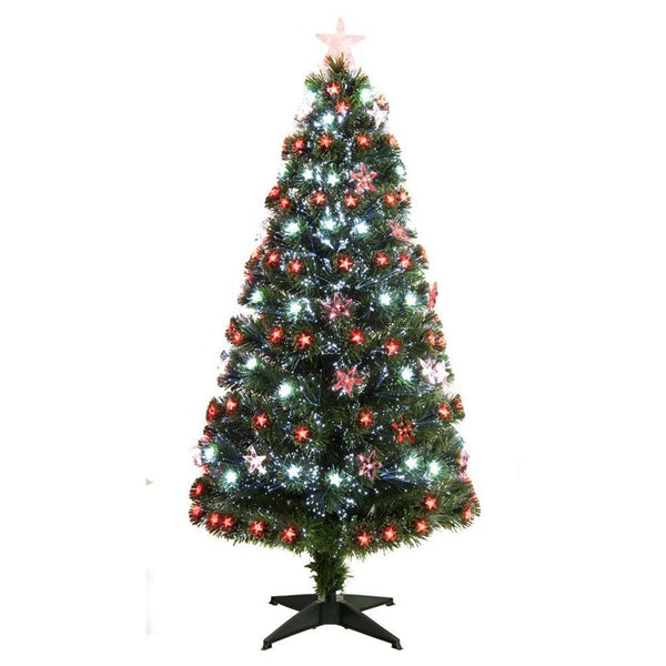 Festive Red / White Fibre Optic Tree (Various Sizes) | 120cm | DeWaldens Garden Centre