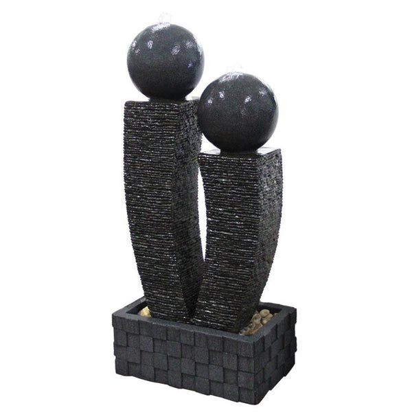 Ripple Columns With Spheres Water Feature - DeWaldens Garden Centre