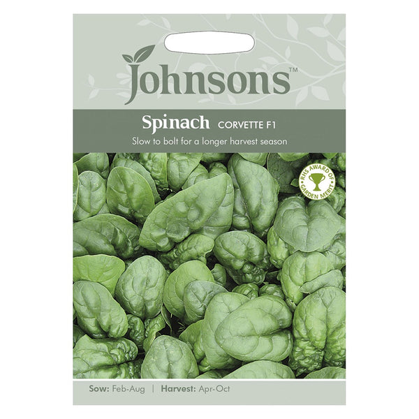 Johnsons Spinach Corvette F1 Seeds - DeWaldens Garden Centre